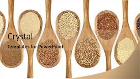  Presentation with rice grains - Audience pleasing PPT layouts consisting of variety of gluten free grains backdrop and a coral colored foreground