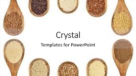  Presentation with rice grains - Beautiful PPT theme featuring variety of gluten free grains backdrop and a white colored foreground