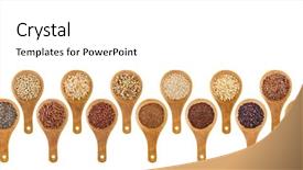  Presentation with rice grains - Colorful presentation theme enhanced with variety of gluten free grains backdrop and a white colored foreground