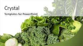  Presentation with white and green - Slide set featuring variety of green vegetables background and a white colored foreground