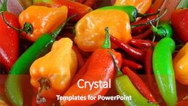  Presentation with festive - Slide deck having variety of hot peppers background and a crimson colored foreground