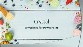  Presentation with cream - Presentation design with kawaii - variety of ice cream background and a sky blue colored foreground