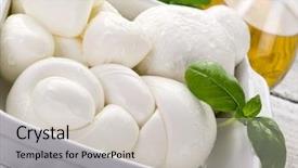  Presentation with italian - Cool new PPT theme with variety of italian buffalo mozzarella backdrop and a light gray colored foreground