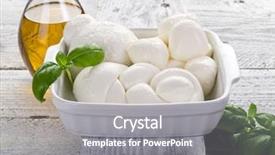  Presentation with italian - Slide deck consisting of variety of italian buffalo mozzarella background and a gray colored foreground