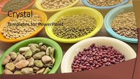  Presentation with lentils - Beautiful PPT theme featuring variety of legumes fava bean backdrop and a yellow colored foreground