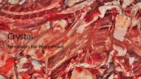  Presentation with meat - Audience pleasing slide deck consisting of variety of meat scraps backdrop and a red colored foreground