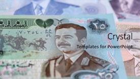  Presentation with middle east - Cool new PPT theme with variety of middle east banknotes backdrop and a  colored foreground