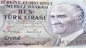  Presentation with middle east demographic - Colorful presentation design enhanced with variety of middle east banknotes backdrop and a  colored foreground