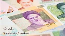  Presentation with middle east - Theme having variety-of-middle-east-banknotes background and a lemonade colored foreground