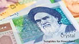  Presentation with middle east - Presentation theme enhanced with variety-of-middle-east-banknotes background and a light blue colored foreground