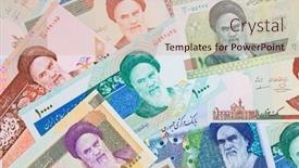  Presentation with middle east - Slide set having variety-of-middle-east-banknotes background and a lemonade colored foreground