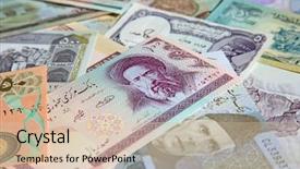  Presentation with middle east - Theme featuring variety of middle east banknotes background and a soft green colored foreground