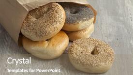  Presentation with paper bag - Amazing slide deck having variety of new york bagel backdrop and a coral colored foreground