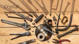  Presentation with diy - Slide deck consisting of variety-of-old-vintage-household background and a coral colored foreground