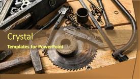  Presentation with diy - Audience pleasing PPT theme consisting of variety-of-old-vintage-household backdrop and a tawny brown colored foreground