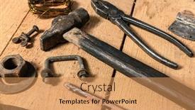  Presentation with diy - Beautiful PPT theme featuring variety-of-old-vintage-household backdrop and a coral colored foreground