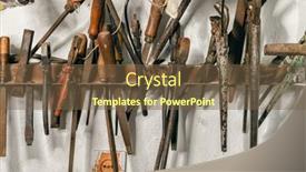  Presentation with hand tools - Slide deck featuring variety-of-old-vintage background and a tawny brown colored foreground