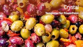  Presentation with healthy eating - Slides enhanced with variety of olive symbol photo background and a tawny brown colored foreground