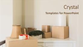  Presentation with moving - Beautiful presentation theme featuring variety of packed moving boxes backdrop and a lemonade colored foreground