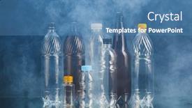  Presentation with plastic pollution - Audience pleasing slide set consisting of variety-of-plastic-bottles backdrop and a teal colored foreground