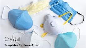  Presentation with masks - Cool new presentation theme with variety-of-professional-homemade-safety backdrop and a lemonade colored foreground