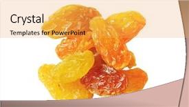  Presentation with background - Colorful slide deck enhanced with variety-of-raisins-isolated backdrop and a yellow colored foreground