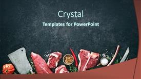  Presentation with meat beef - Amazing PPT theme having variety-of-raw-beef-meat backdrop and a tawny brown colored foreground