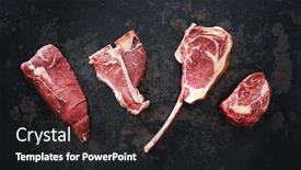  Presentation with raw meat - Audience pleasing PPT theme consisting of variety-of-raw-beef-meat backdrop and a dark gray colored foreground