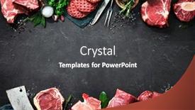  Presentation with meat beef - Beautiful theme featuring variety-of-raw-cuts backdrop and a dark gray colored foreground