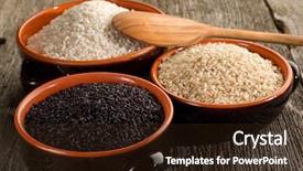  Presentation with rice grain - Slides featuring variety of rice on bowl background and a wine colored foreground
