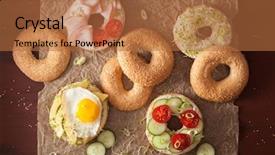  Presentation with bagel - Audience pleasing slides consisting of variety of sandwiches on bagels backdrop and a red colored foreground