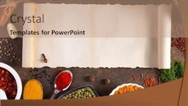  Presentation with cookbook - Presentation consisting of variety-of-spices-and-herbs background and a coral colored foreground