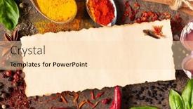  Presentation with herbs and spices - Presentation theme featuring variety-of-spices-and-herbs background and a lemonade colored foreground