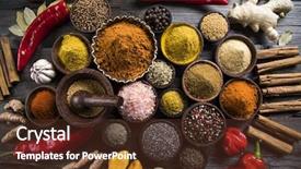  Presentation with spices - Colorful slides enhanced with variety of spices and herbs backdrop and a tawny brown colored foreground