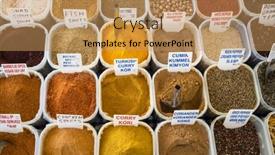  Presentation with market food - Beautiful PPT layouts featuring variety-of-spices-on-traditional backdrop and a coral colored foreground