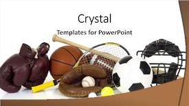  Presentation with ball sports - Amazing slide deck having variety of sports equipment backdrop and a white colored foreground