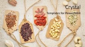  Presentation with wood wood grain - Amazing PPT theme having variety of superfood nuts berries backdrop and a lemonade colored foreground