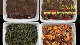  Presentation with tea variety - Amazing presentation theme having variety of tea leaves closeup backdrop and a  colored foreground