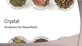  Presentation with tea variety - Theme with variety of tea leaves isolated background and a white colored foreground