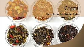  Presentation with tea variety - Theme featuring variety of tea leaves isolated background and a yellow colored foreground