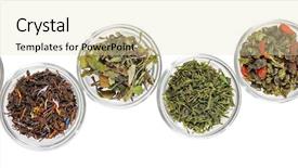  Presentation with tea variety - Amazing slide deck having variety of tea leaves isolated backdrop and a soft green colored foreground