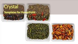  Presentation with tea variety - PPT layouts enhanced with variety of tea leaves isolated background and a  colored foreground