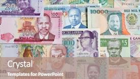  Presentation with cosmic african - Amazing theme having variety of the african banknotes backdrop and a coral colored foreground