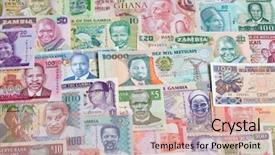  Presentation with banknotes - PPT layouts consisting of variety of the african banknotes background and a lemonade colored foreground