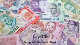  Presentation with banknotes - PPT theme featuring variety of the african banknotes background and a soft green colored foreground