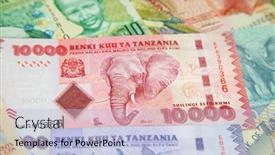  Presentation with banknotes - Presentation design featuring variety-of-the-african-banknotes background and a light blue colored foreground