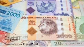  Presentation with banknotes - Beautiful slide set featuring variety-of-the-african-banknotes backdrop and a lemonade colored foreground