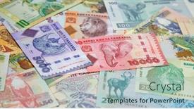  Presentation with banknotes - Presentation design with variety-of-the-african-banknotes background and a light blue colored foreground