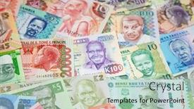  Presentation with banknotes - Slide set featuring variety-of-the-african-banknotes background and a mint green colored foreground