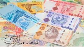  Presentation with banknotes - PPT theme consisting of variety-of-the-african-banknotes background and a lemonade colored foreground